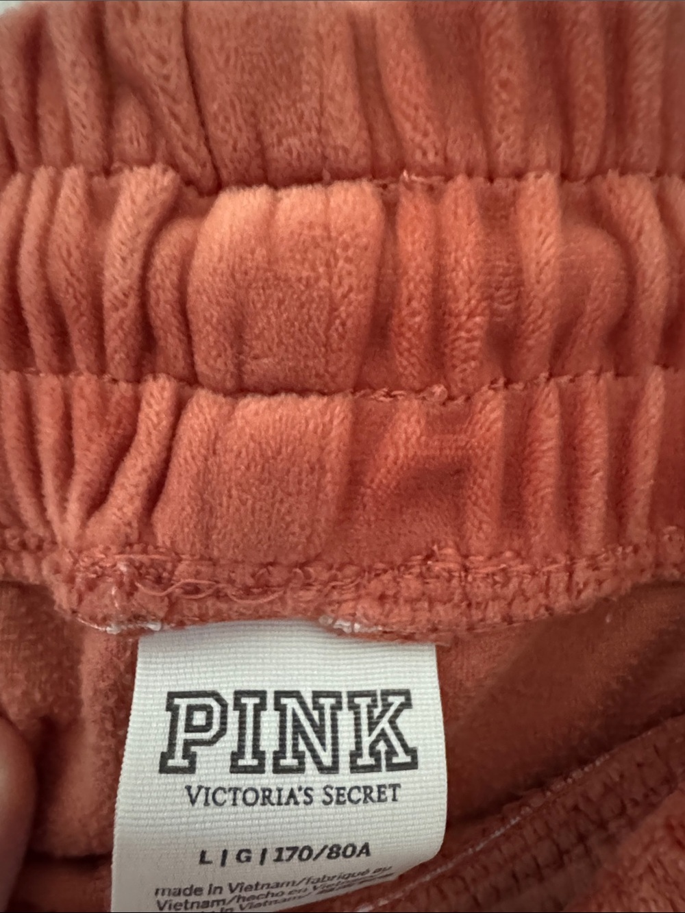 PINK Victoria's Secret Rust Orange Velour Joggers - Picture 2 of 4
